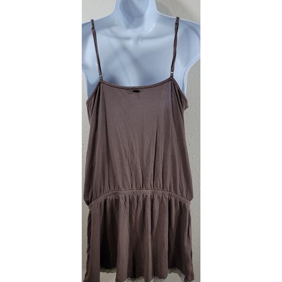 Kensie Brown Button Front Spaghetti Strap Romper Sleepwear Medium Lightweight - Picture 2 of 5